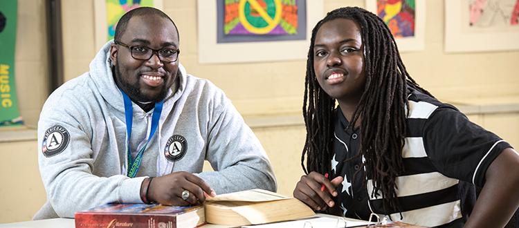 AmeriCorps member and Joey Payne